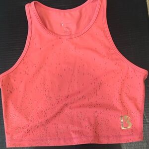 Buff Bunny Collection Coral Crop Top with Gold Accents